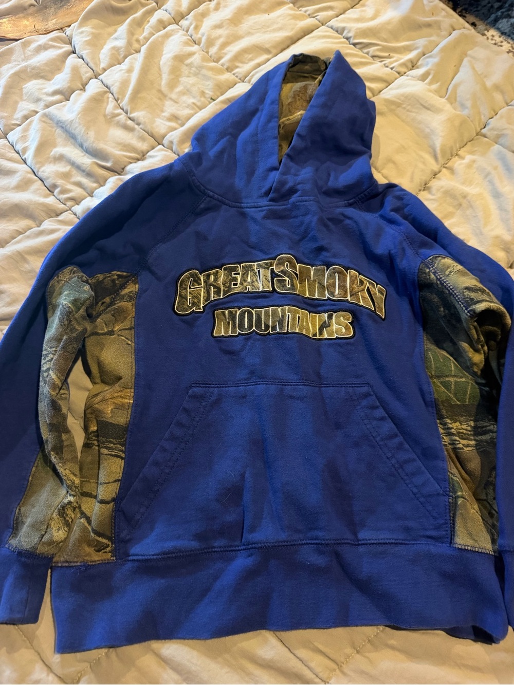 Blue Great Smoky Mountains Hooded Pullover Sweatshirt